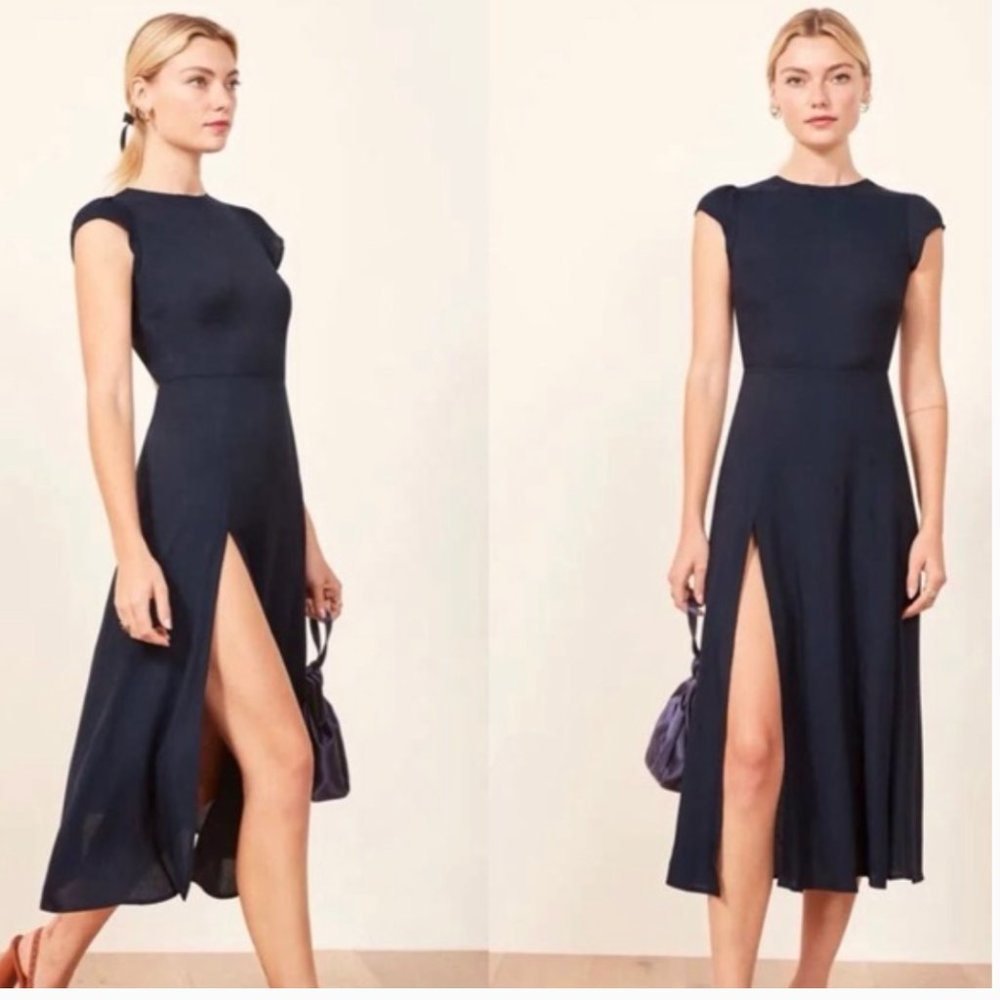 Reformation Gavin Dress Navy size 2